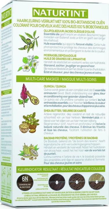 Productafbeelding Naturtint Permanente Haarkleur Gel 6N Donker Blond zonder Ammoniak (6N Donkerblond)