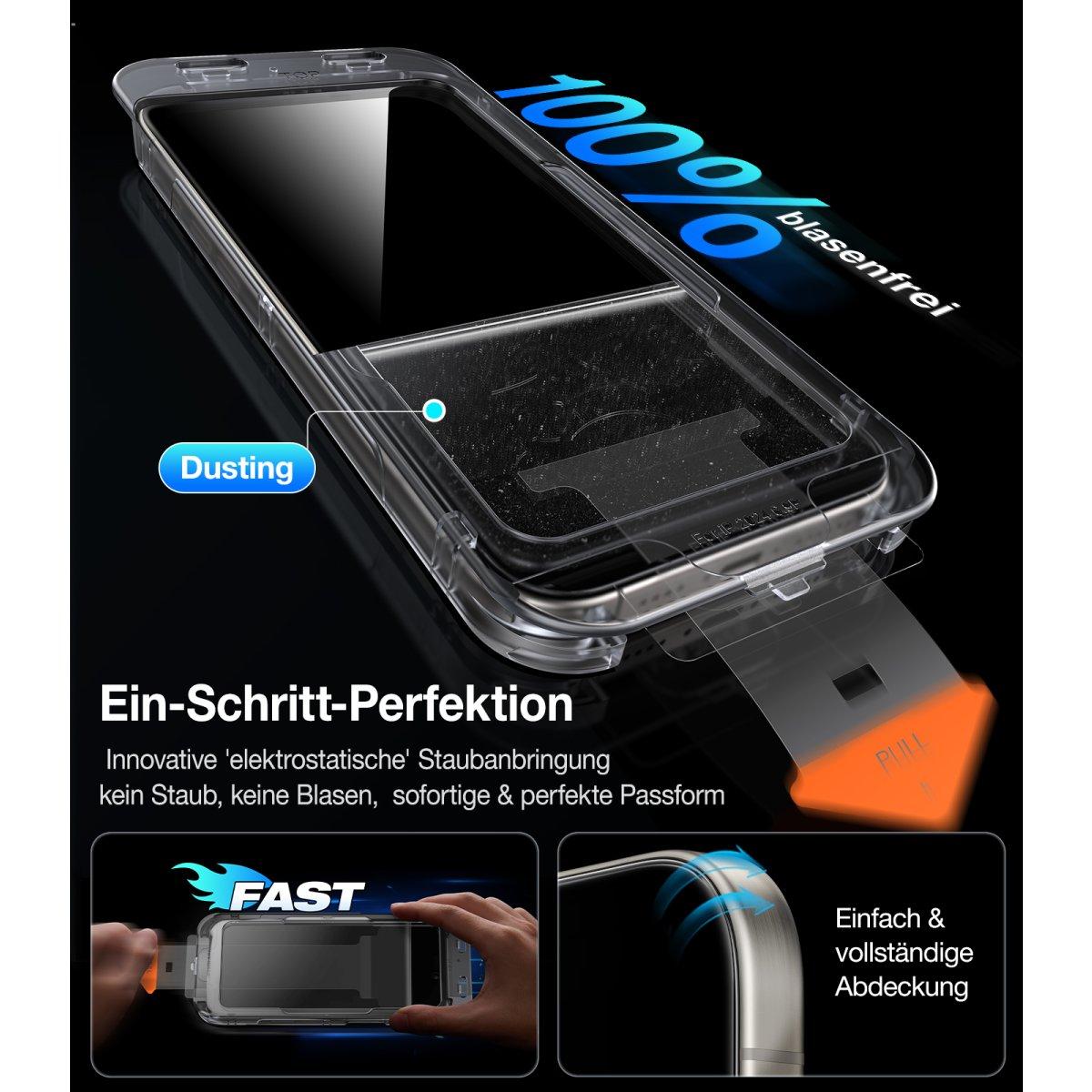 Thumbnail - Torras Install Master Privacy (1 Stück, Apple iPhone 16 Pro Max), Smartphone Schutzfolie, Schwarz