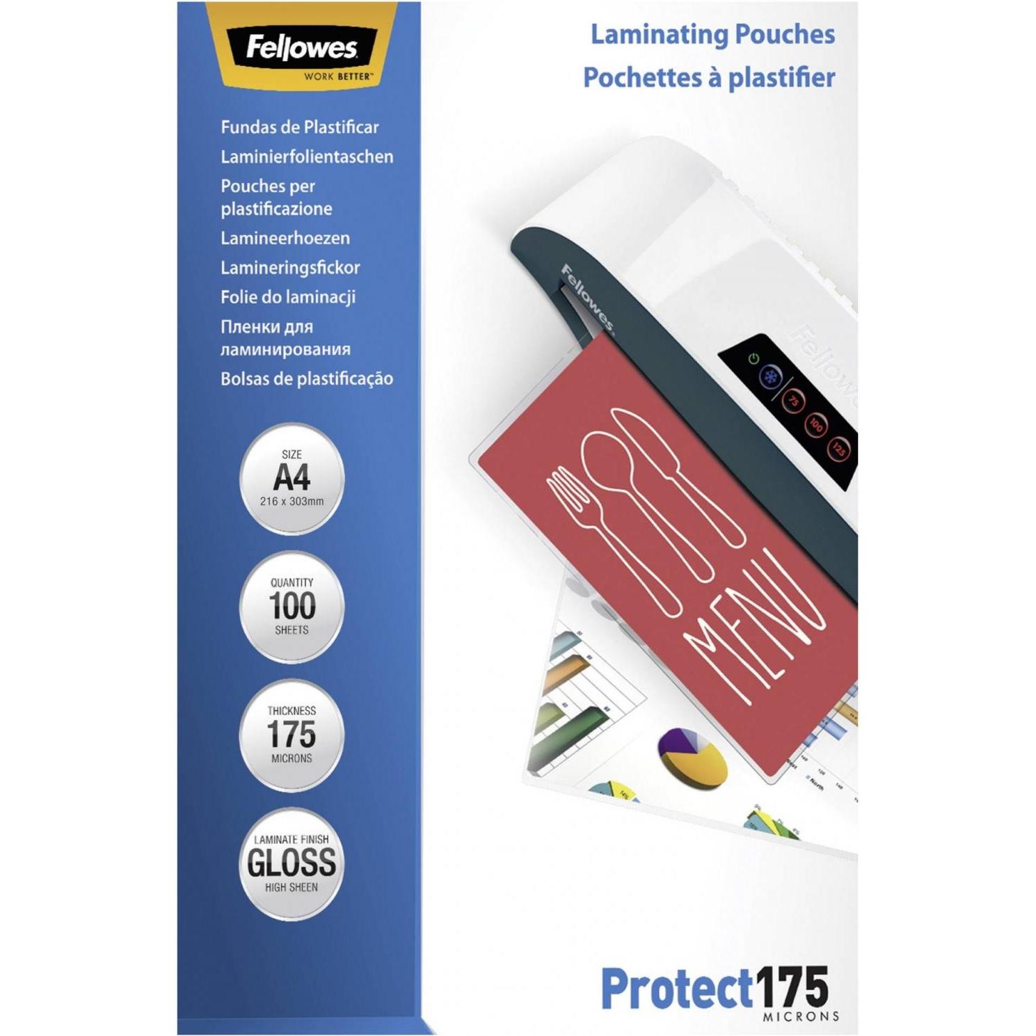 Fellowes, Laminierfolie, Protect 175 (A4, 100 Stück, 175 µm)