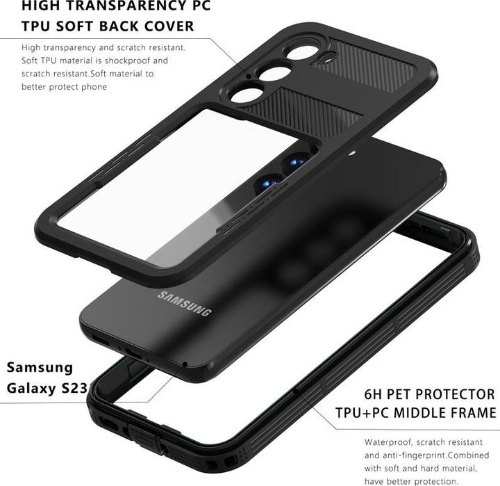 Produktbild Redpepper Samsung Galaxy S23 - IP68 Mars Series Wasserdichtes Outdoor Case, schwarz (Samsung Galaxy S23)