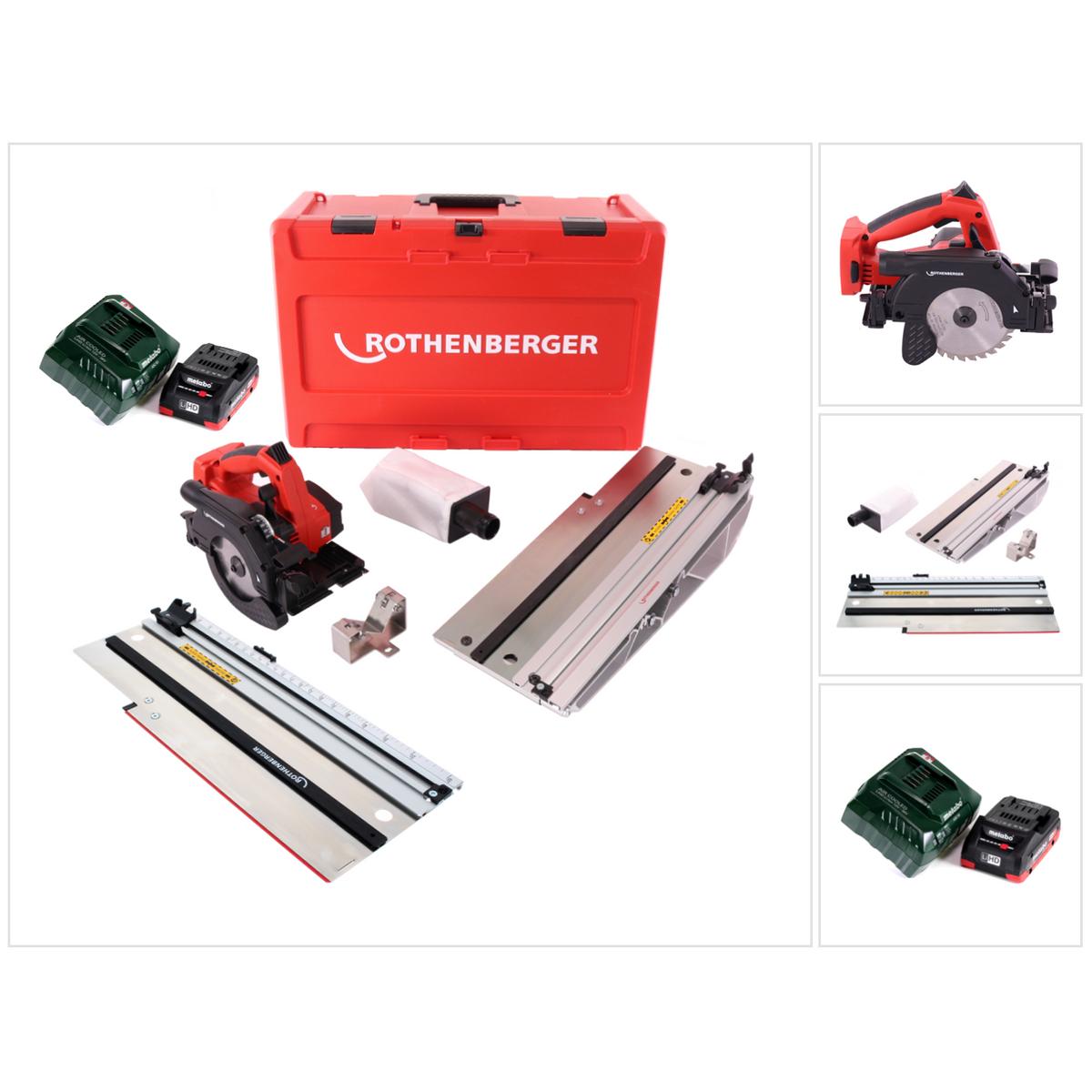 Thumbnail - Rothenberger, Handkreissäge, PIPECUT mini Akku Universal Säge 18 V 125 mm + 1x Akku 4,0 Ah + Ladegerät + Führungssch