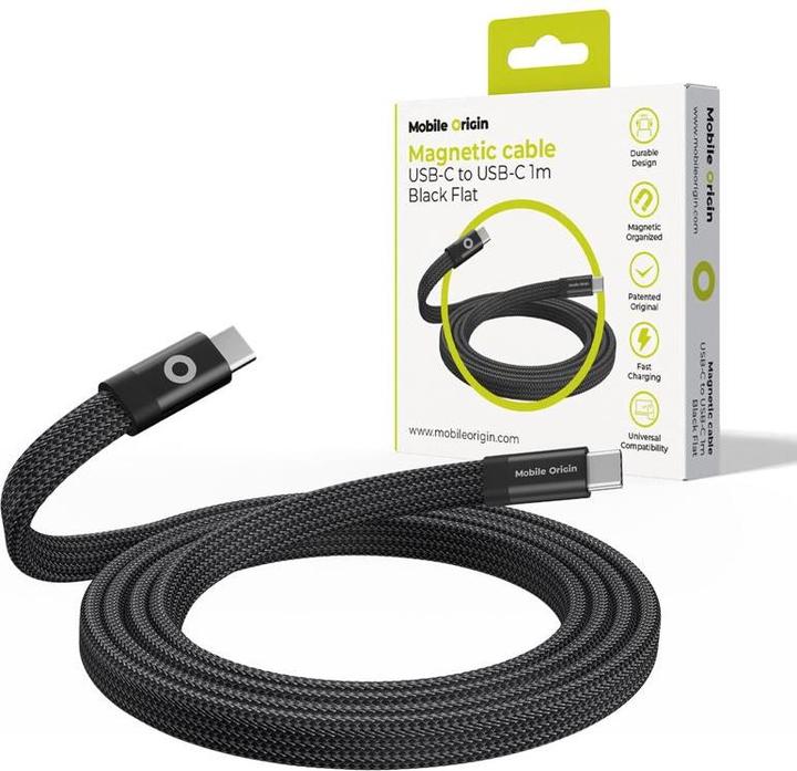 Image du produit Mobile Origin Magnetic Flat Patented OriginalCable USB-C to USB-C - 1m - Black (1 m)