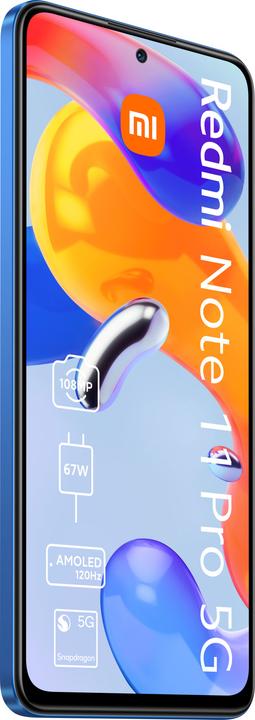 Image du produit Xiaomi Redmi Note 11 Pro 5G (128 Go, Bleu atlantique, 6.67", Double SIM hybride, 5G)