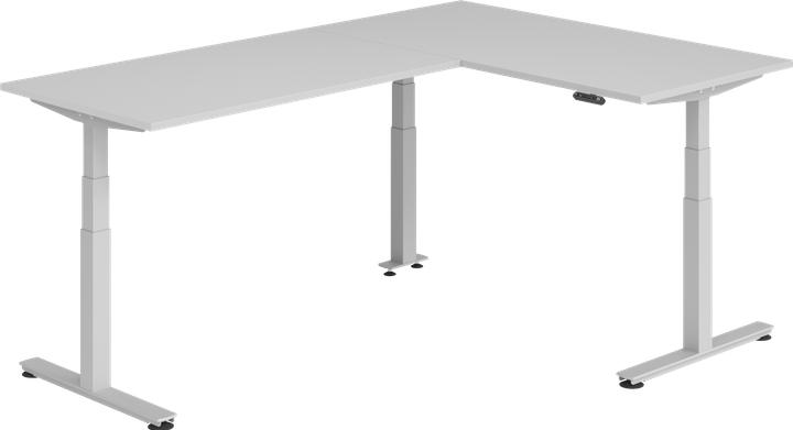 Produktbild Hammerbacher Sitz-Steh-Winkeltisch 160x240cm Grau/Silber