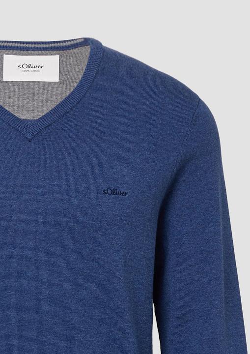 Produktbild S.Oliver Strickpullover Strickpullover mit Logo-Stickerei (3XL)