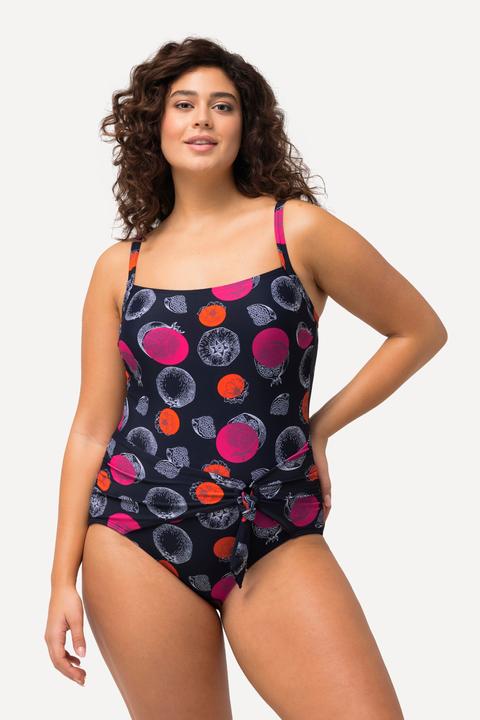 Image du produit Ulla Popken Maillot de bain à pois grenades, bonnets souples et style cache-coeur (56)