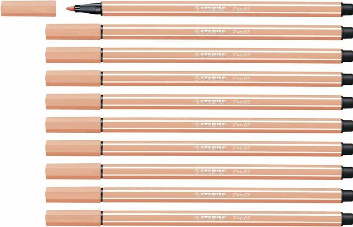 Image du produit STABILO Stylo feutre Premium - Pen 68 - Pack de 10 - abricot (Viande, 10 x)