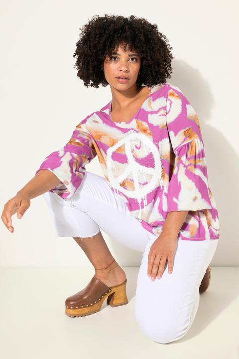 Produktbild Angel of Style Tunika, A-Linie, Batik-Muster, Peace-Zeichen (46)