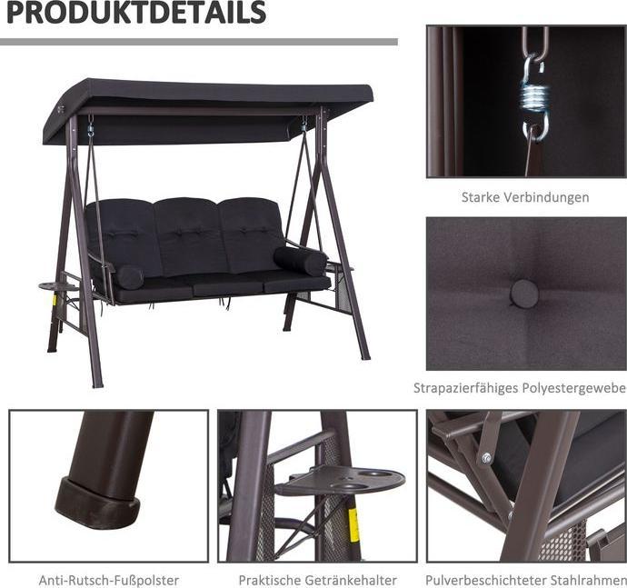 Immagine prodotto Swisshandel24 Altalena Hollywood a 3 posti