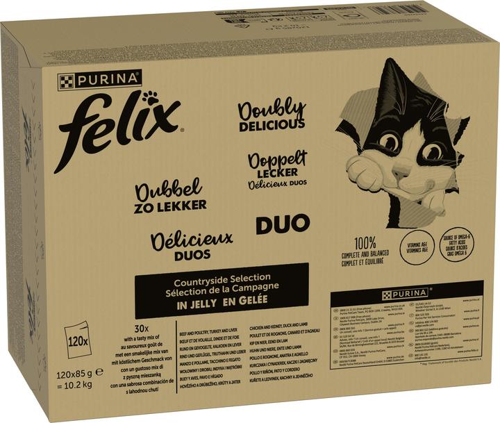 Felix Doppelt lecker Fleisch (Adult, 120 Stk., 10200 g)