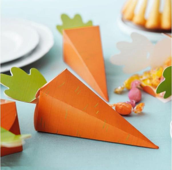 Actual product image Partydeco Easter craft set carrot box 7.5 x 26.5 x 7.5 cm, orange (6 x, 0.5 x 19 x 37 cm)