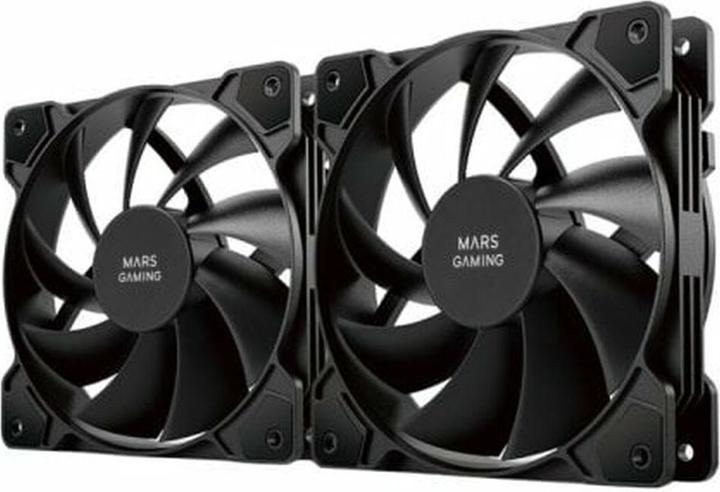 Mars Gaming Lot De 2 Ventilateurs Boitier Mf-Pwmx2 - 12cm (Noir) (120 mm, 2x)