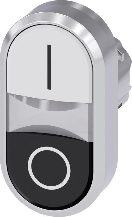 Actual product image Siemens Twin pushbutton 22mm white: I black: O s