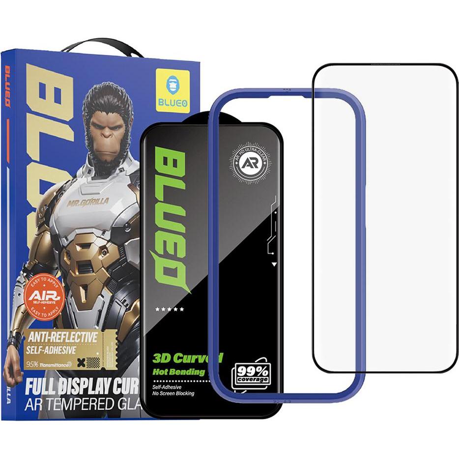 Blueo - 3D AR Full Glue Glass - iPhone 16 Pro Max - Black (1 pz., Apple iPhone 16 Pro Max), Pellicola protettiva smartphone, Nero