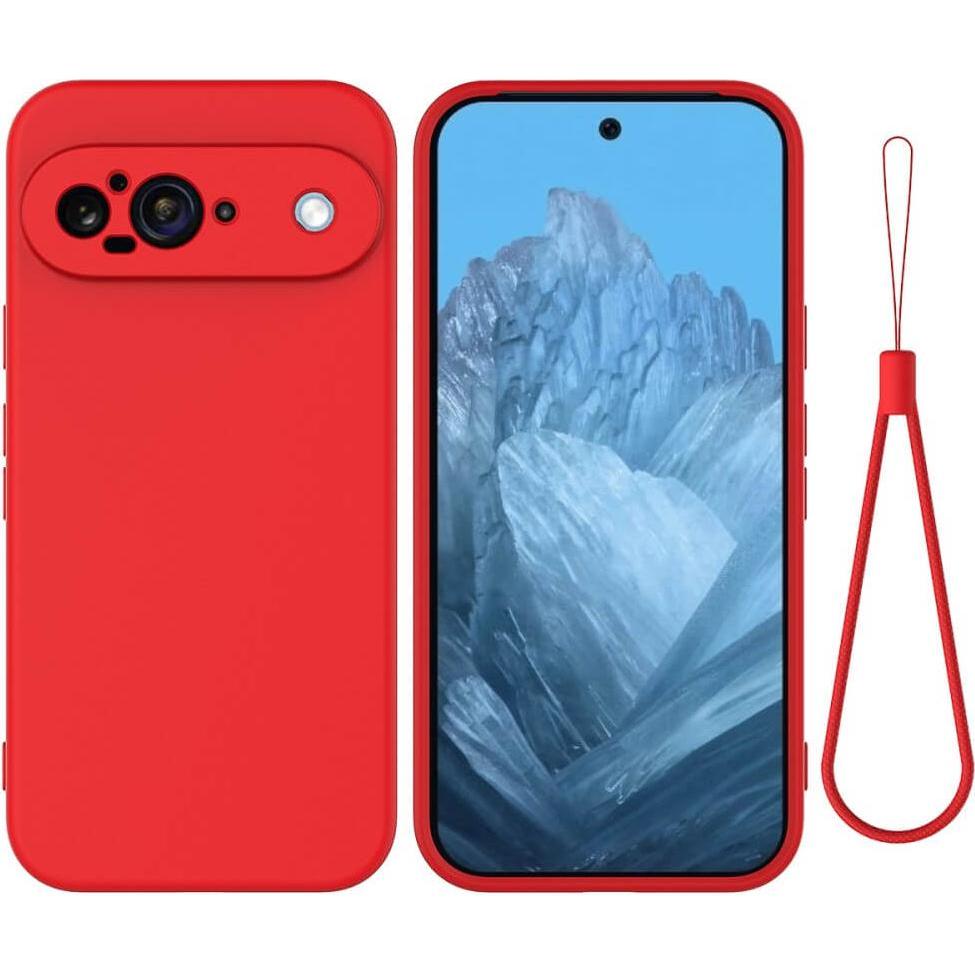 Cover-Discount Google Pixel 9 / 9 Pro - Silikon Gummi Hülle (Google Pixel 9), Smartphone Hülle, Rot