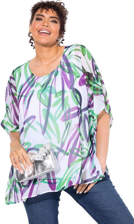 Produktbild Ulla Popken Chiffon-Überwurf, Oversized, Rundhals, Halbarm (46, 48)