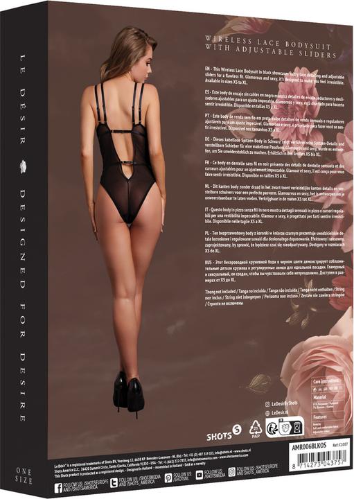 Produktbild Le Désir Wireless Lace Bodysuit with Adjustable Sliders - One Size - Black (One Size)