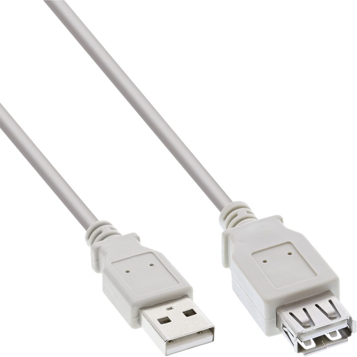 Aquatuning USB 2.0 extension, St/Bu type A, beige, 5m (5 m, USB 2.0)