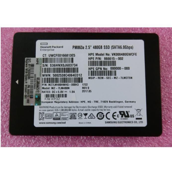 HPE DRV SSD 480GB 6G 2.5 SATA VE (480 GB, 2.5"), SSD