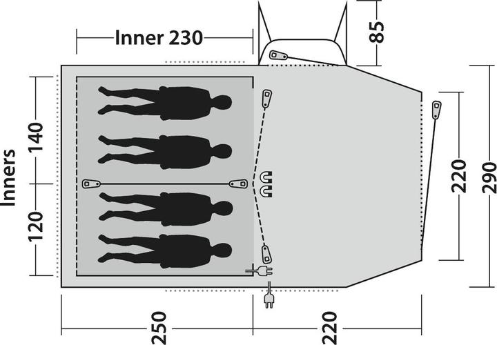 Image du produit Outwell Nevada 4 (Tente tunnel, 22.40 kg, 4 personnes)