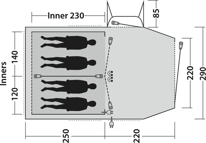 Produktbild Outwell Nevada 4 (Tunnelzelt, 22.40 kg, 4 Personen)