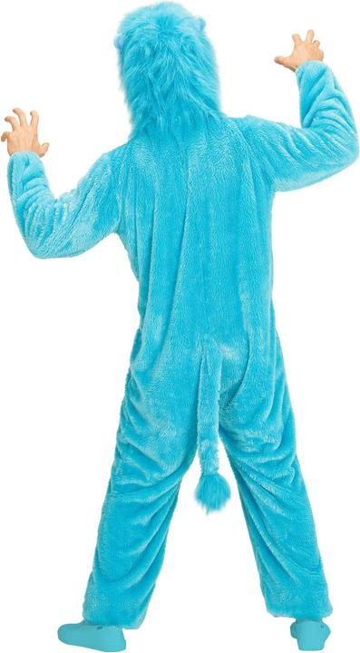 Actual product image Widmann Blue lion plush costume jumpsuit with hood adult (M, L)