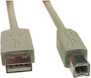 Produktbild Aquatuning USB 2.0 Kabel, A an B, beige, 5,0m (5 m, USB 2.0)