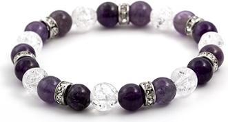 Beneto Kralenarmband van amethist en kristal MINK69 / 18