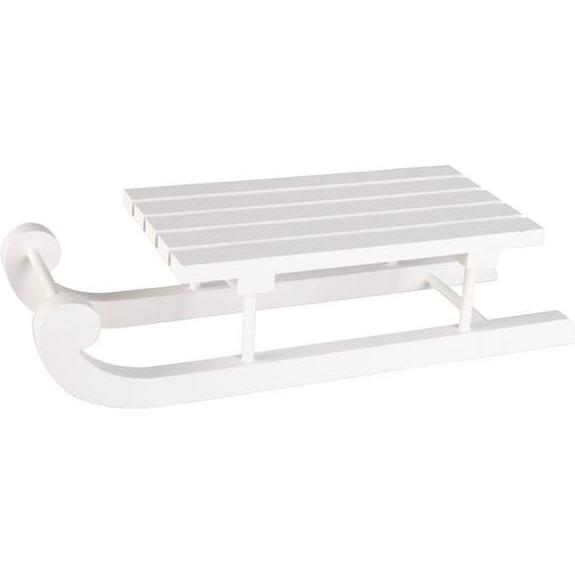MICA Living, Weihnachtsdeko, Schlitten - weiss - aus Holz - ca. 30 x 11 x 7,5 cm