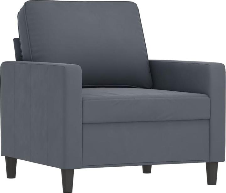 Produktbild vidaXL Sessel mit Hocker Dunkelgrau 60 cm Samt,Farbe