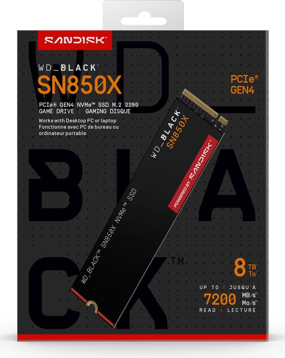 Actual product image WD Black SN850X powered by SANDISK (8000 GB, M.2 2280)