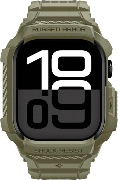 Produktbild Spigen - Rugged Armor Pro V2 - Apple Watch 10 46mm - Vintage Khaki (Silicone, TPU)