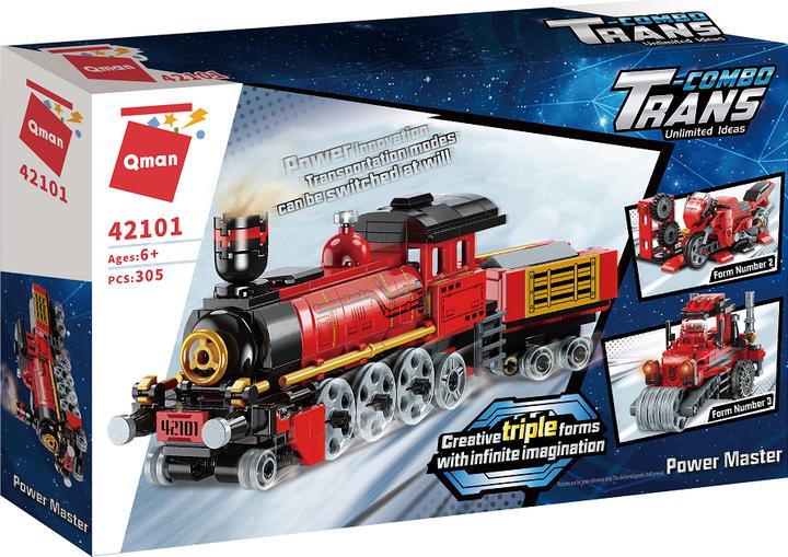 Produktbild Qman Trans-Combo Power Master 3 in 1 Lokomotive - Motorrad - Dampfwalze