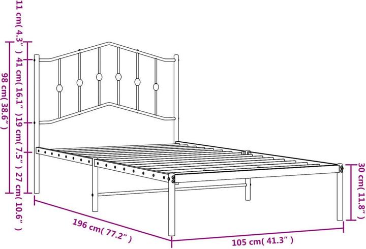 Image du produit vidaXL Bettgestell (100 x 190 cm)