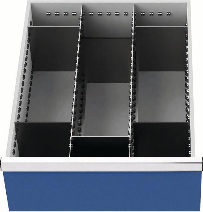 HP Autozubehör Drawer partition material Front height 200 mm 2 lengthwise/6 crosswise dividers Drawer width 450 mm (45 cm, 66.50 cm)