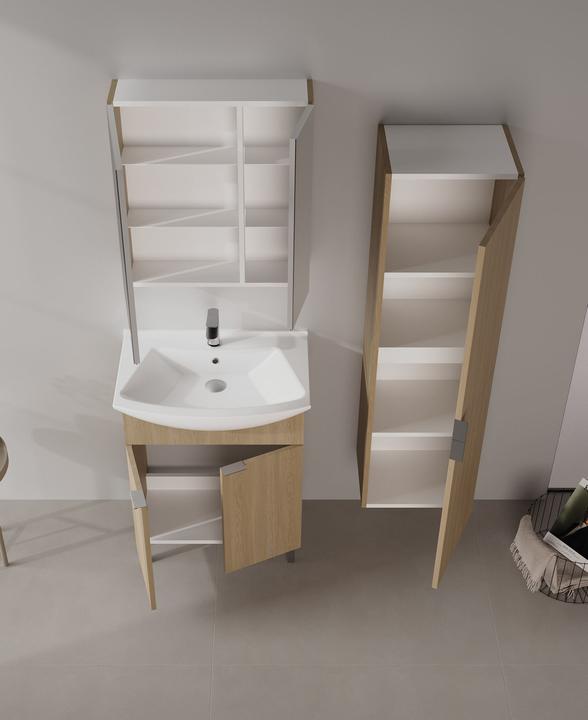 Produktbild Homitis Purus 65 Bathroom Cabinet With Sink & Mirror Set (2 Pieces)