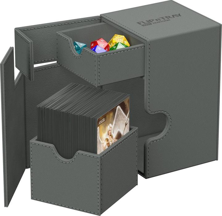 Actual product image Ultimate Guard Card Box Flip'n'Tray XenoSkin Monocolor 100+ Grey