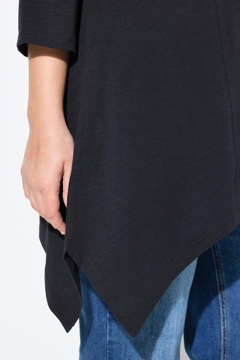 Produktbild Ulla Popken Shirt, Zipfelsaum, V-Ausschnitt, 3/4-Arm (56)