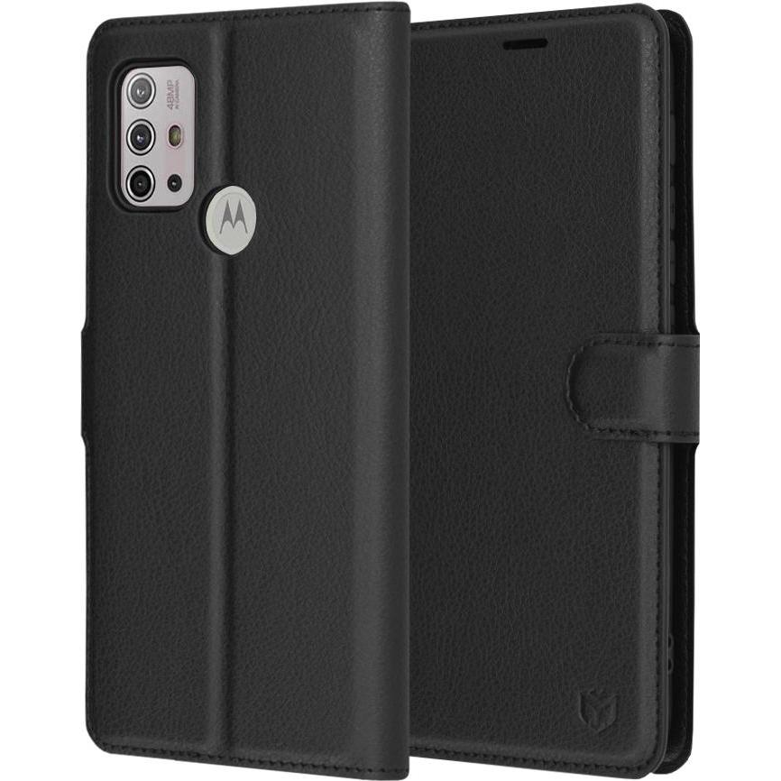 Techsuit - Leather Folio - Motorola Moto G10 / Moto G20 / Moto G30 - Black (Motorola Moto G10, Motorola Moto G20, Motorola Moto G30), Cover smartphone