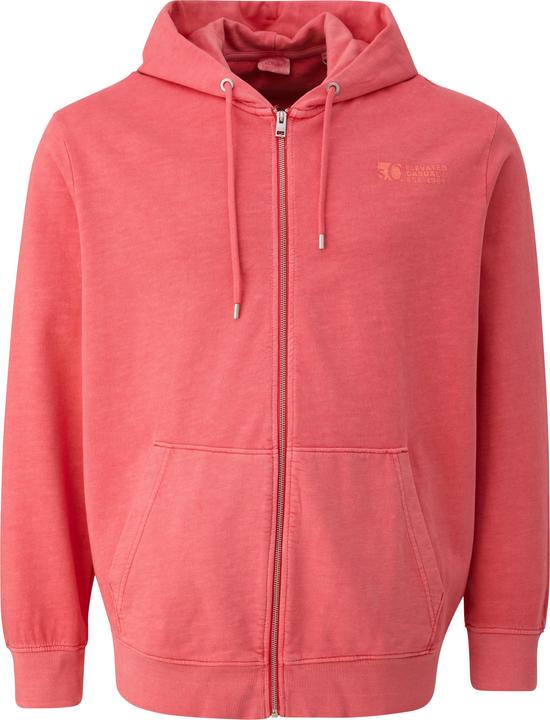Produktbild s.Oliver Sweatshirt Jacke Sweatshirtjacke mit Garment Dye und Kapuze (4XL)