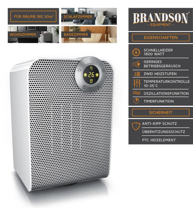 Produktbild Brandson Keramik Heizlüfter 1800 W (1800 W)