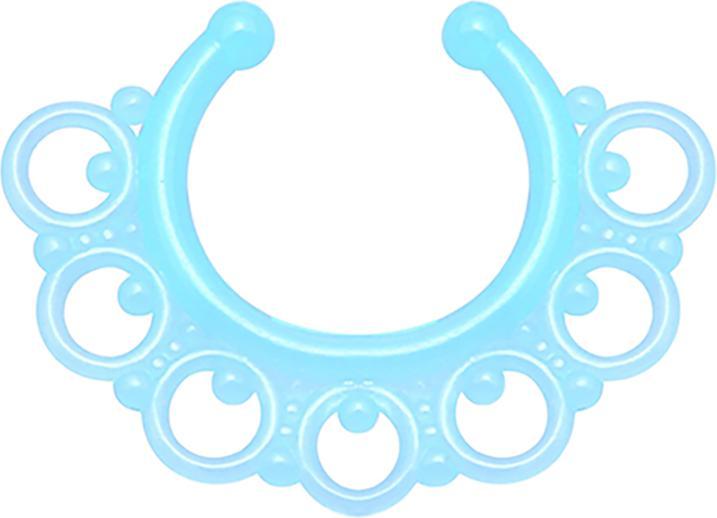 Immagine prodotto Star Piercing Fake Septum Tribal mit Kugeln blau "Glow" (Materiale sintetico, senza ottone)