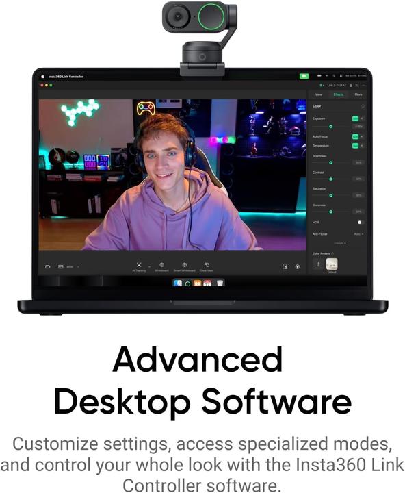 Produktbild Insta360 4K Webcam Link 2 mit KI-Tracking und Gestenkontrolle