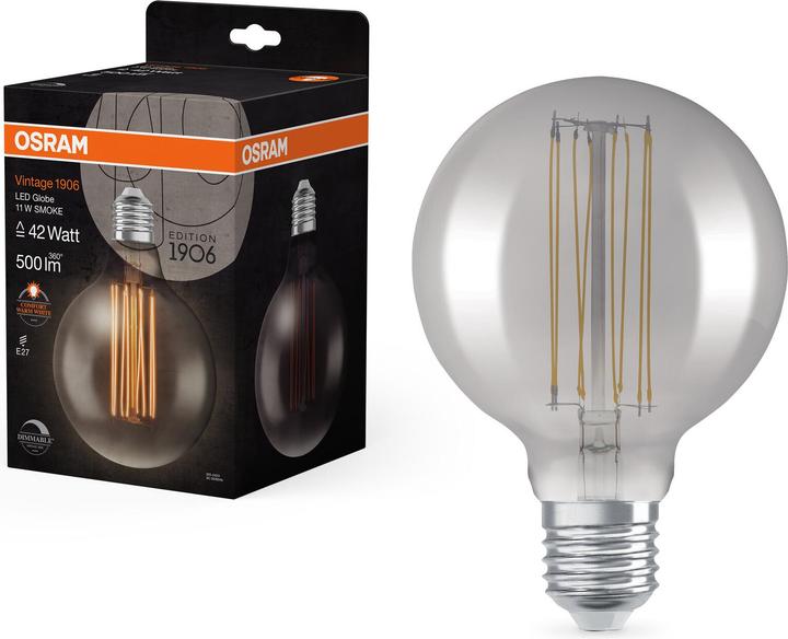 Actual product image Osram Vintage 1906 LED DIM 42 11 W/1800 K E27 (E27, 11 W, 500 lm, 1 x, G)