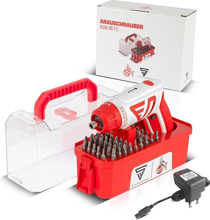 Produktbild Stahlwerk Akkuschrauber ASM-36 FC Köln Edition kompakter 3,6 V Stabschrauber (Stromversorgung über USB)