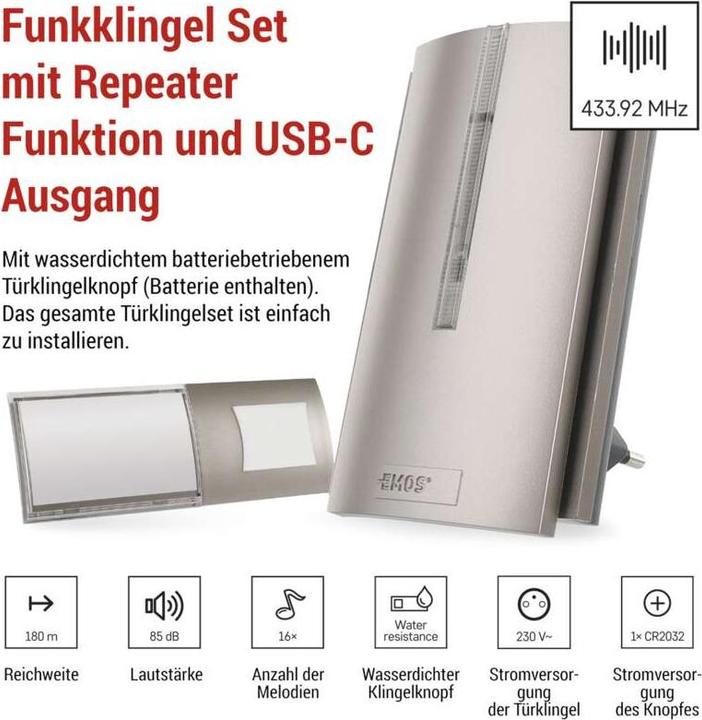 Produktbild Emos Wireless Doorchime&Repeater Ac