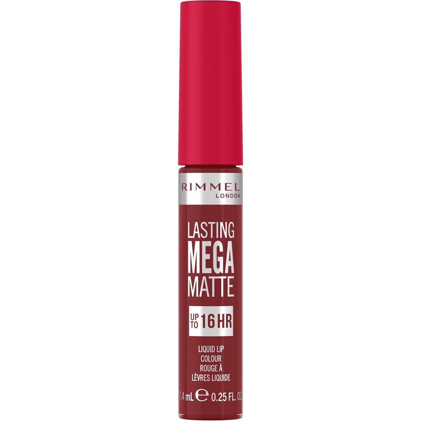 Rimmel London, Rossetto + Lucidalabbra, Colore labbra liquido Mega Matte a lunga durata (930 - PASSIONE PER IL RUBINO)