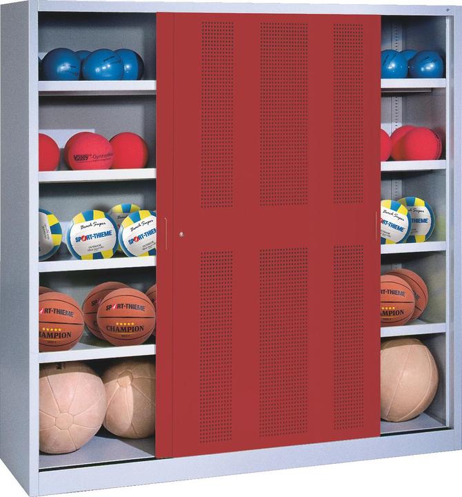 Actual product image C+P Ball cabinet (HxWxD: 195x190x60 cm, with perforated sliding doors, type 4)
