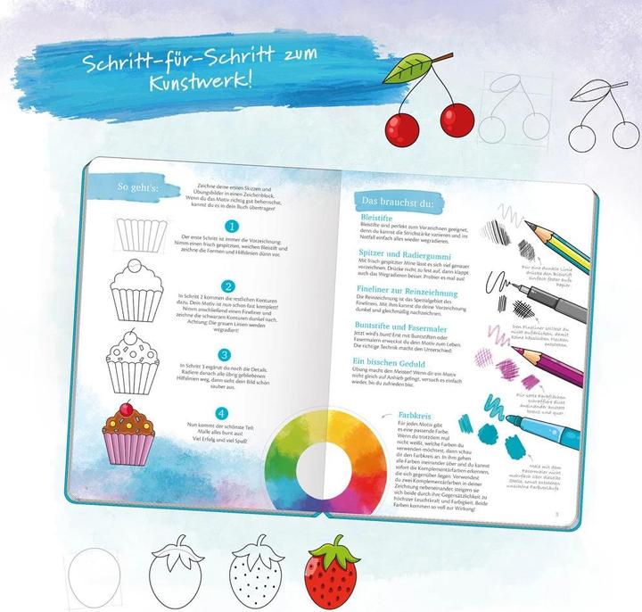 Actual product image First Drawing School 100 Motifs Drawing in Four Steps