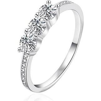 Agato, Ring, - Silver ring with sparkling zircons AGT-R39W - Circuit: 54 mm, (54)